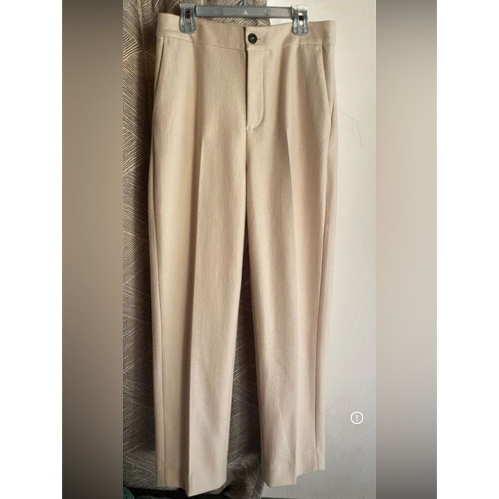 Amour Vert Trouser Wool Pants Womens Cream Straight Leg Sz Small NWT